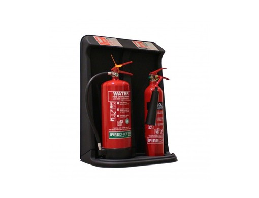 Firechief Double Extinguisher Stand in Matt Black Finish