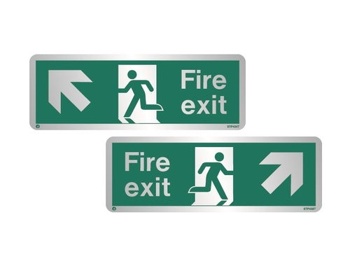 Brushed Stainless Steel Fire Exit Sign