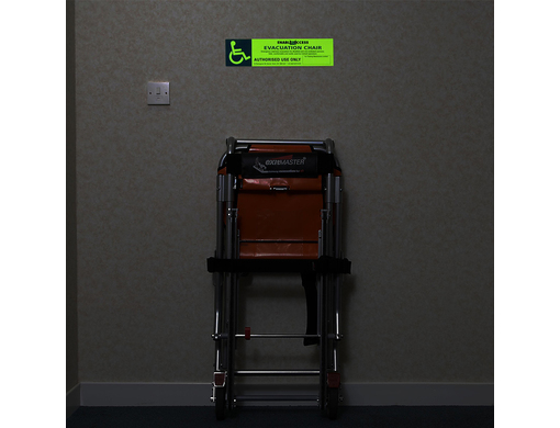 Photoluminescent Evacuation Chair Identification Sign